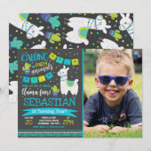 Llama Birthday Invitation Whole Llama Fun Party Kaart (Voorkant / Achterkant)