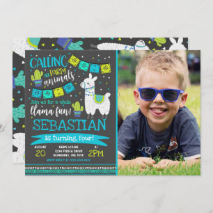 Llama Birthday Invitation Whole Llama Fun Party Kaart
