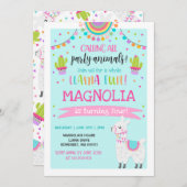 Llama Birthday Invitation Whole Llama Fun Party Kaart (Voorkant / Achterkant)