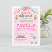 Llama Birthday Invitation Whole Llama Fun Party Kaart (Staand voorkant)