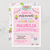 Llama Birthday Invitation Whole Llama Fun Party Kaart (Voorkant / Achterkant)