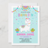 Llama Birthday Invitation Whole Llama Fun Party Kaart (Voorkant)