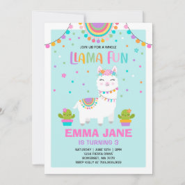 Llama Birthday Invitation Whole Llama Fun Party Kaart