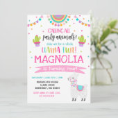 Llama Birthday Invitation Whole Llama Fun Party Kaart (Staand voorkant)