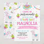Llama Birthday Invitation Whole Llama Fun Party Kaart (Voorkant / Achterkant)