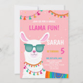 Llama Birthday Invitations Kaart (Voorkant)