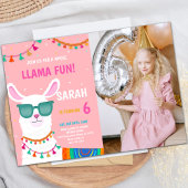 Llama Birthday Invitations with foto Kaart