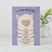 Llama Birthday partijneutrale uitnodiging voor gen (Staand voorkant)