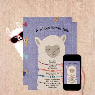 Llama Birthday partijneutrale uitnodiging voor gen