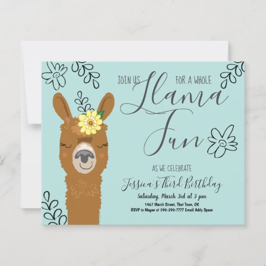 Llama Birthday Party Budget (Voorkant)