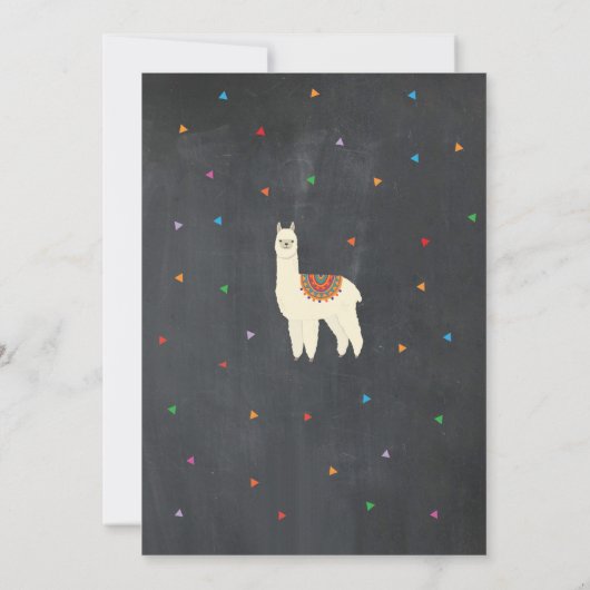 Llama Birthday Party Cactus Girl's Fun Invite Kaart (Achterkant)