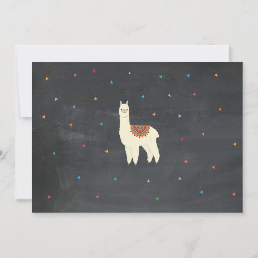 Llama Birthday Party Cactus Girl's Photo Invite Kaart (Achterkant)