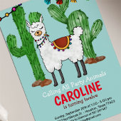 Llama Birthday Party Invitation Kaart
