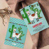 Llama Birthday Party Invitation Kaart