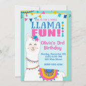 Llama Birthday Party Invitations Kaart (Voorkant)