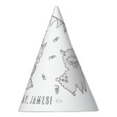 Llama Birthday Party - Kleur uw eigen Pet Feesthoedjes (Rechts)