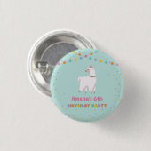 Llama Birthday Party Ronde Button 3,2 Cm (Voorkant /achterkant)