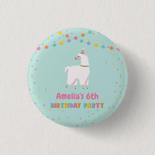 Llama Birthday Party Ronde Button 3,2 Cm