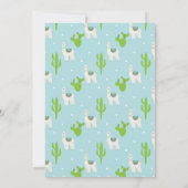 Llama Birthday Party Tassels Cactus Invite Kaart (Achterkant)