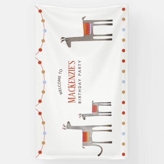 Llama Birthday Spandoek (Verticaal)