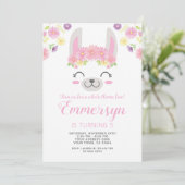 Llama Birthday Uitnodiging (Staand voorkant)