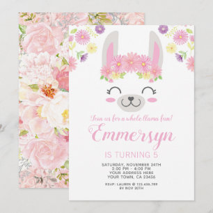 Llama Birthday Uitnodiging
