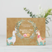 Llama Birthday Uitnodiging (Staand voorkant)