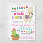 Llama Birthday Uitnodiging Llama Partij (Voorkant)