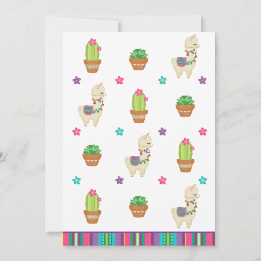 Llama Birthday Uitnodiging Llama Partij (Achterkant)