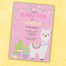 llama Birthday Uitnodiging, schattige lamlauitnodi Kaart