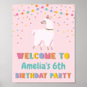 Llama Birthday Welcome Sign Poster (Voorkant)