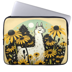 Llama Black Eyed Susans Laptop Sleeve