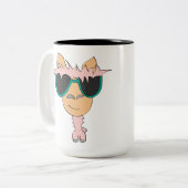 Llama blijf in bed tweekleurige koffiemok (Voorkant links)