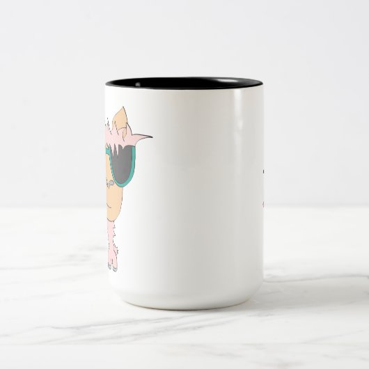 Llama blijf in bed tweekleurige koffiemok (Center)