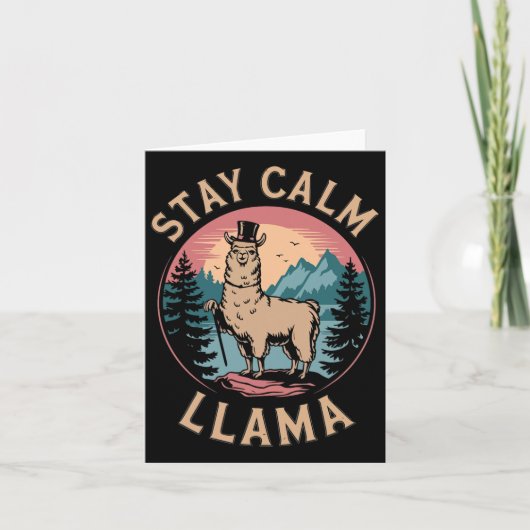 Llama Blijf kalm Grappig Alpaca op Mountain Hiking Kaart (Voorkant)