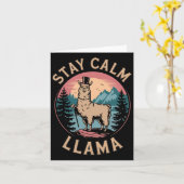 Llama Blijf kalm Grappig Alpaca op Mountain Hiking Kaart (Gele Bloem)