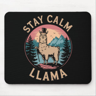 Llama Blijf Kalme Grappige Alpaca Op Berg Wandel R Muismat