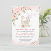 Llama Bloemen Baby Shower Uitnodiging (Staand voorkant)