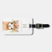 Llama Bloemen Bagage Labels (Voorkant horizontaal)