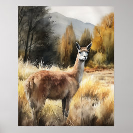 Llama Boerderij Animal Art Print Poster