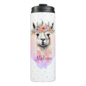 Llama  Boerderij Animal Monogram Wildflower Thermosbeker (Voorkant)
