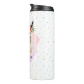 Llama  Boerderij Animal Monogram Wildflower Thermosbeker (Geroteerd rechts)