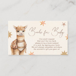 Llama Boho Baby shower boeken voor Baby Informatiekaartje