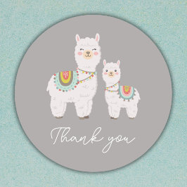 Llama Boho-baby shower Ronde Sticker