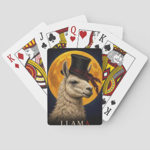Llama Bovenste Hoed Gotische Surreal Pokerkaarten