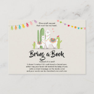 Llama Breng een boek Baby shower Fiesta Cactus Informatiekaartje