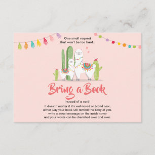 Llama Breng een boek Baby shower Fiesta Cactus Mei Informatiekaartje