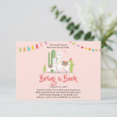 Llama Breng een boek Baby shower Fiesta Cactus Mei Informatiekaartje (Staand voorkant)