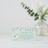Llama Breng een Boek Baby shower Kaart Mint (Staand voorkant)