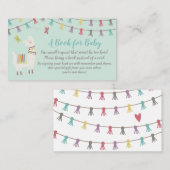 Llama Breng een Boek Baby shower Kaart Mint (Voorkant / Achterkant)